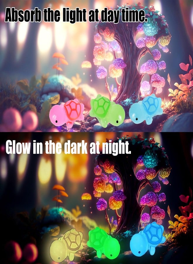 Tindobewan 50 PCS Tiny Turtle Glow in The Dark Mini Resin Sea Turtle Miniature Plastic Turtles Figures for Craft, Garden Decor, Home and Party Decorations(Luminous Tiny Turtle 6 Colors) - Image 3